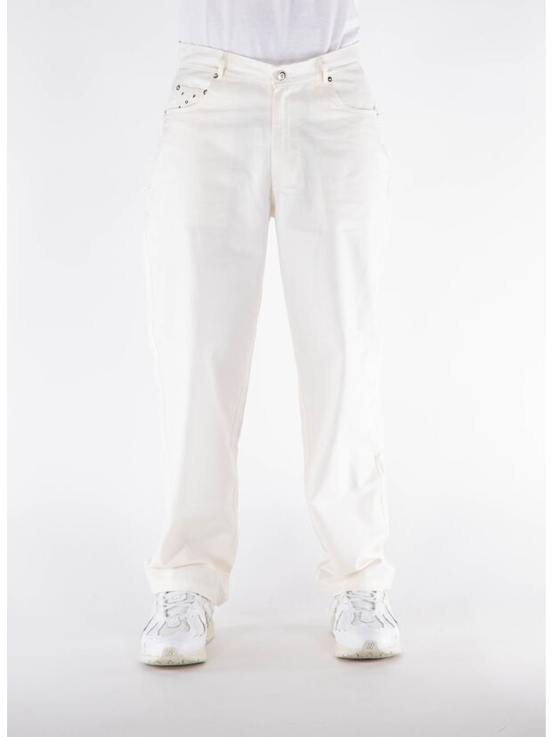 PANTALONE DRS LINEN, OFF WHITE, large