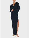 ABITO DOLMAN WRAP GOWN W/ SIDE SLIT, BLACK, thumb