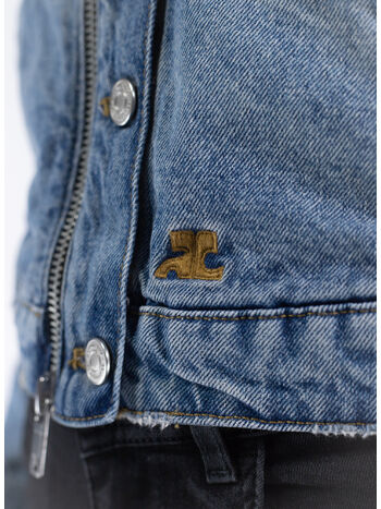 GIACCA ZIPPER BLUE DENIM JACKET, 7011 LIGHT BLUE WASH, small