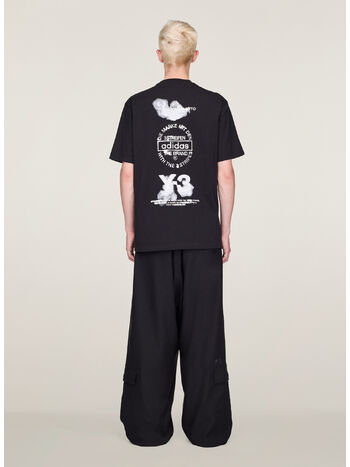 T-SHIRT Y-3 SHORTSLEEVE GRAPHIC PRINT, BLACK, small
