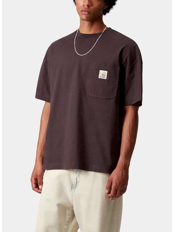 T-SHIRT S/S WORK POCKET, 33HXX PALISANDER, medium