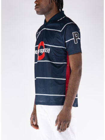 T-SHIRT STRIPED SPORTIF S/S, NAVY, small
