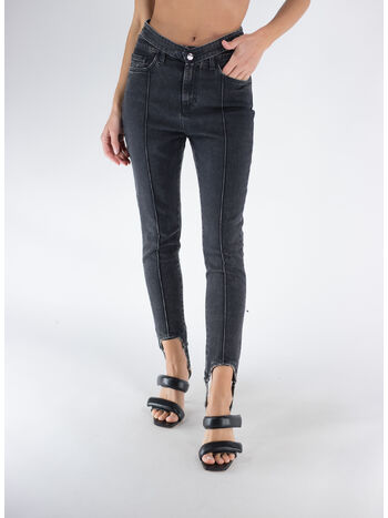 PANTALONE WASHED BLACK DRILL STIRRUP SKINNY, 1274 004 WASHED BLACK, small