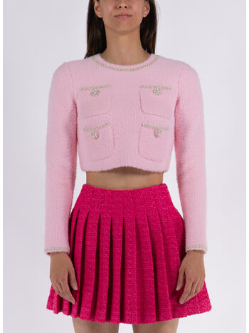 PULLOVER PINK SOFT KNIT CROP, PINK, small