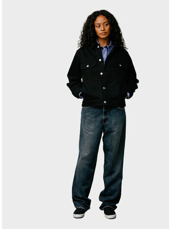 GIUBBOTTO TRUCKER DENIM, 1346 RAW BLACK CONTRAST STITCH, small