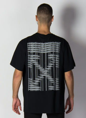 T-SHIRT INDUSTRIAL OVER, BLACK/SILVER, small