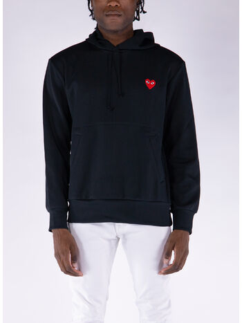 FELPA CON CAPPUCCIO, BLACK, small