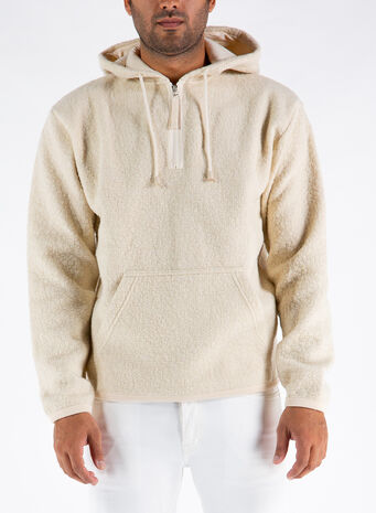 FELPA BEACH HOODY TIBET FLEECE, ECRU, small