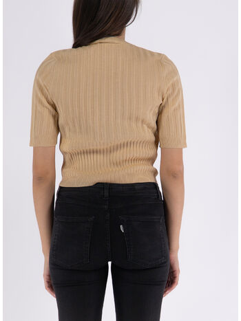 TOP ROUND NECK SHORT SLEEVE TEE, 081 SAND, small