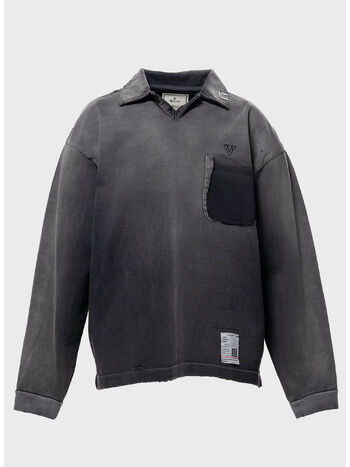 T-SHIRT SUN FADED LONG SLEEVE, BLACK, small