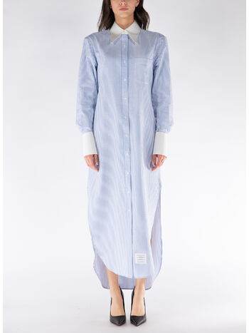 ABITO MIDI STRIPED COTTON, 450 BLUE, small