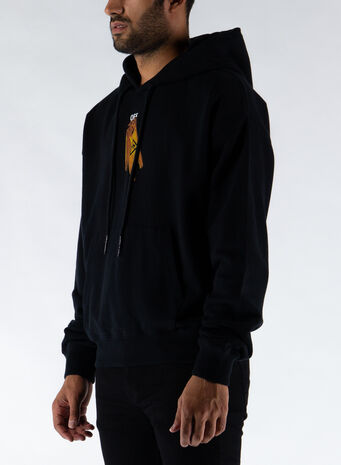 FELPA PASCAL SKELETON OVER HOODIE, 1010BLACK/BLACK, small