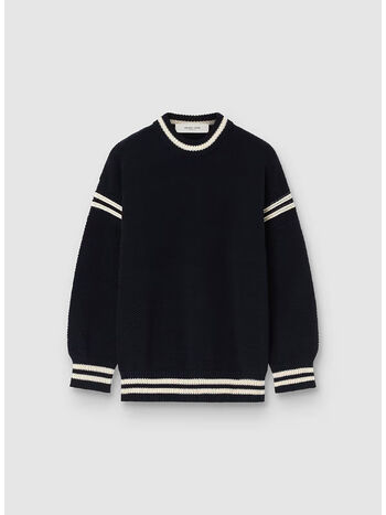 MAGLIONE KNIT CREWNECK REYNARD, 50486 DARK BLUE, small