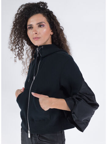 FELPA SPONGE SWEAT X NYLON TWILL, 001 BLACK, small