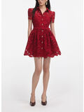 ABITO MINI BURGUNDY LACE COLLARED, BURGUNDY, thumb