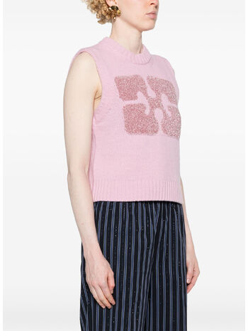 GILET GRAPHIC LOGO WOOL MIX, , small