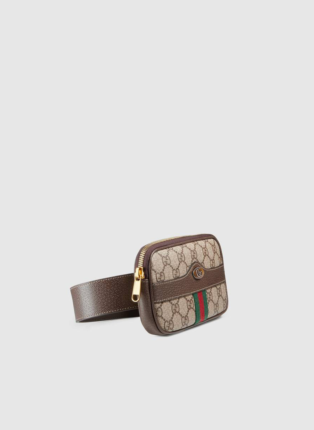 Marsupio tracolla tessuto e pelle marrone Gucci - WananLuxury – Wanan Luxury
