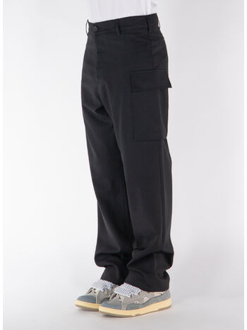 PANTALONI IN FRESCO LANA CON TASCHE CARGO, , small