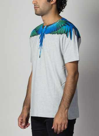 T-SHIRT BLUE WINGS, MELANGEGREY/MULTI, small