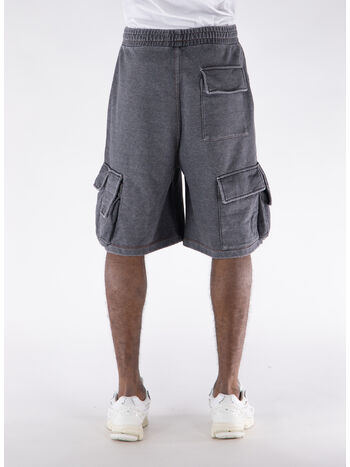 SHORTS CARGO DENIM-LIKE, BLACK, small