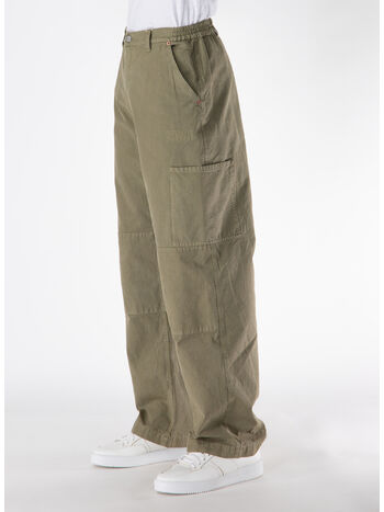 PANTALONI A GAMBA DRITTA CON FONDO AMPIO, 706 GREEN, small