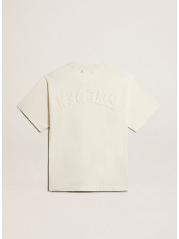 T-SHIRT CON LOGO REVERSE SUL RETRO, 11560 HERITAGEWHITE, small