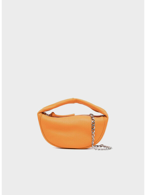 BORSA BABY CUSH ORANGE FLAT GRAIN LEATHER, OR ORANGE, medium