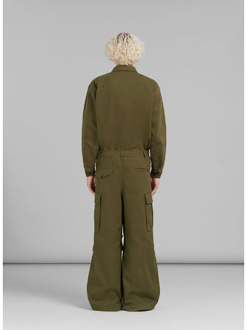PANTALONE CARGO IN GABARDINA, 00V67 LEAV GREEN, small