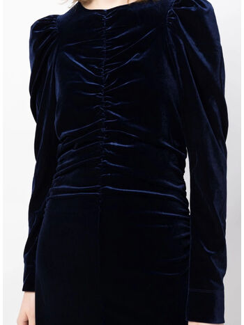 ABITO VELVET JERSEY GATHERED LONG, 707 TOTAL ECLIPSE, small