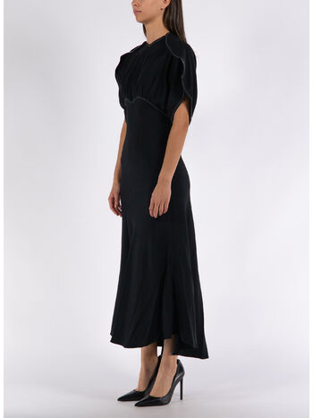 ABITO GATHERED DOLMAN MIDI, 1 BLACK, small