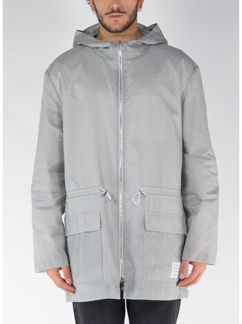 GIUBBOTTO HOODED PARKA IN ULTRA LIGHT NYLON, 055 LT GREY, small