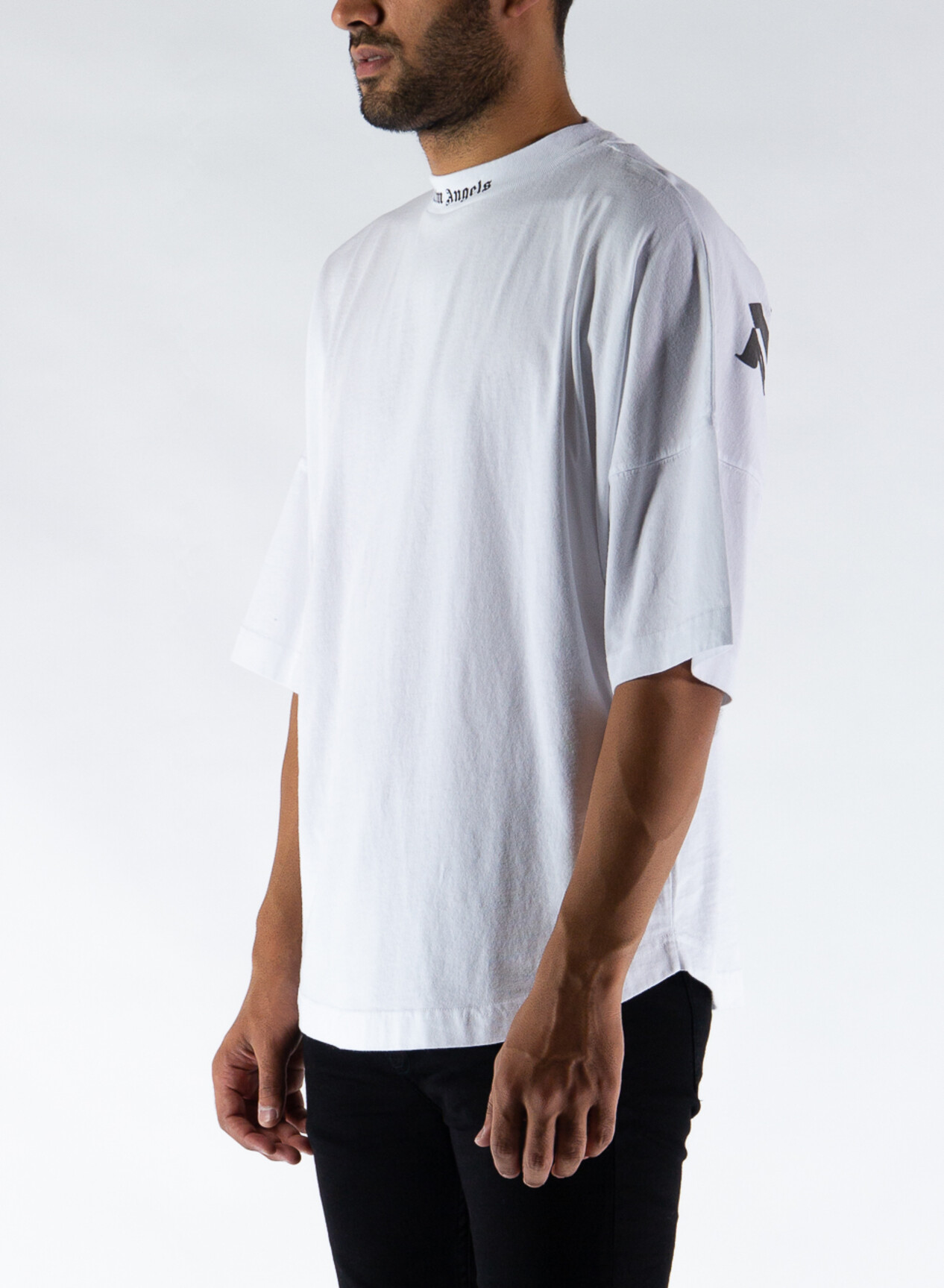 LOGO OVER T-SHIRT in white - Palm Angels® Official