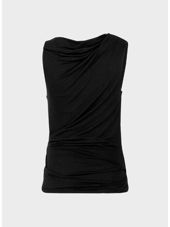 MAGLIA DRAPE TOP, 0015 BLACK, small