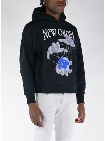 FELPA HOODIE NEW ORDER PRINTED, GW009 CHAOS BLACK, small
