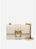 BORSA PICCOLA LOVE BAG ONE IN PELLE, Z14Q BIANCO SETA-ANTIQUE GOLD, thumb