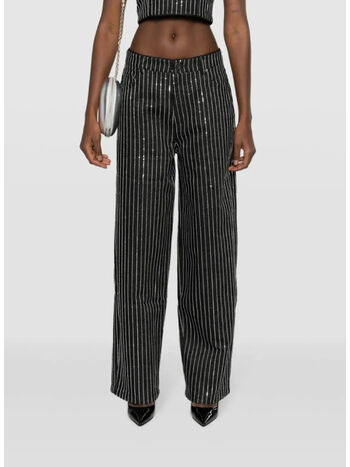 PANTALONE SEQUIN TWILL WIDE, 1000 BLACK, small