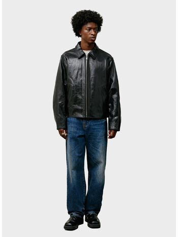 GARAGE JACKET LEATHER, 0001 BLACK, small
