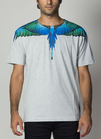 T-SHIRT BLUE WINGS, MELANGEGREY/MULTI, small