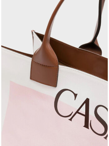 BORSA LARGE CASA TOTE, 01 BROWN / PALE PINK, small