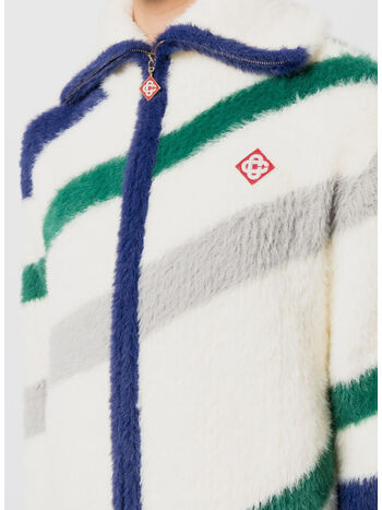 PULLOVER FURRY STRIPED ZIP UP, , small