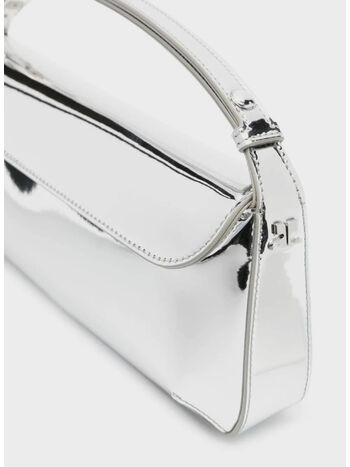 BORSA SLEEK NAPLACK LEATHER BAGUETTE, 9002 MIRROR, small