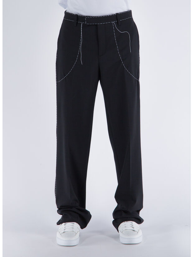 PANTALONE STITCH TAILOR PANT, 1001 BLACK/WHITE, large