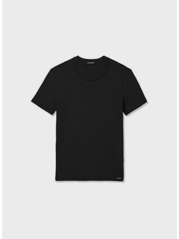 T-SHIRT CREW NECK, 002 BLACK, small