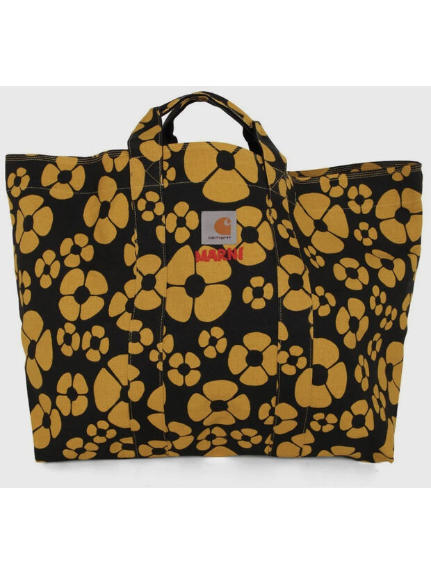 BORSA SHOPPER MARNI X CARHARTT WIP UNISEX, ZO266 BLACK/SUN, large