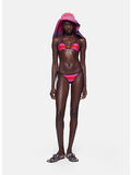 BIKINI IN LYCRA COMPATTA, 646 RED BLACK FUCHSIA, thumb