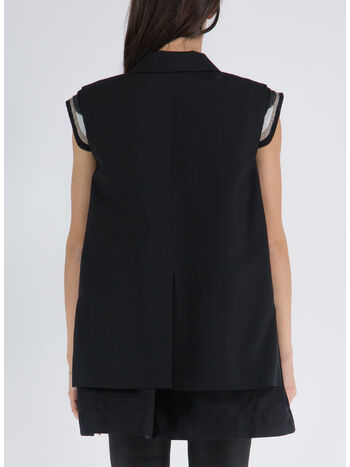 GIACCA SUITING MIX VEST, 001 BLACK, small