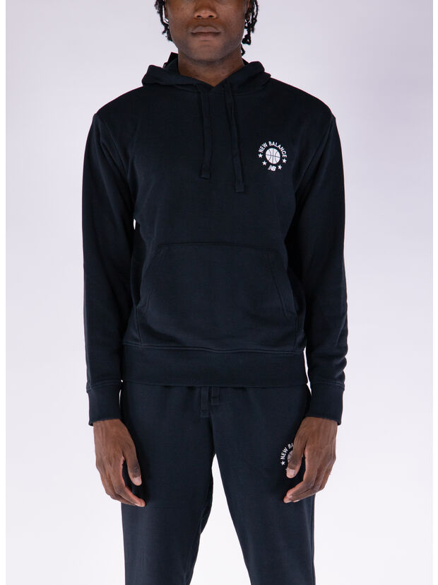 FELPA HOODIE HOOPS ESSENTIALS, 001 BLACK, large