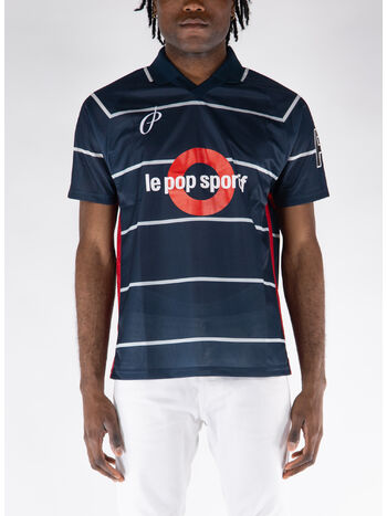 T-SHIRT STRIPED SPORTIF S/S, NAVY, small