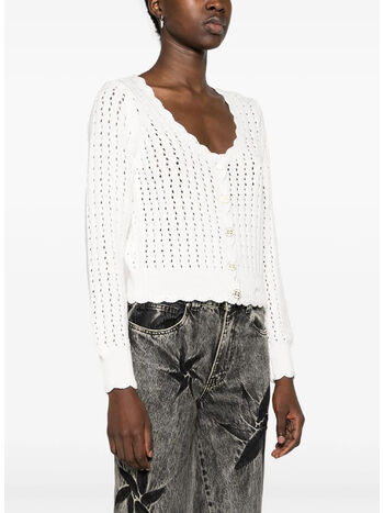 CARDIGAN CON BOTTONI, 151 BRIGHT WHITE, small