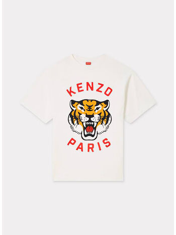 T-SHIRT KENZO LUCKY TIGER, 02 OFF WHITE, small